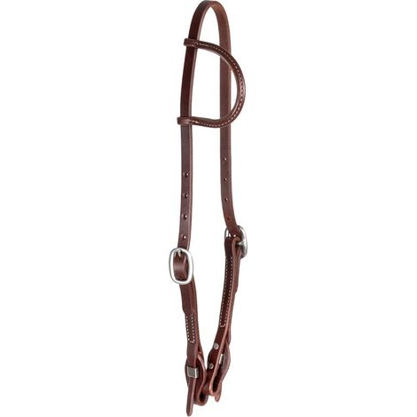 taglia unica, Marrone: Testiera western in cuoio modello ranch a un orecchio 5/8'' quick change