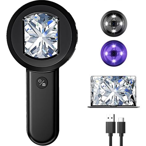 Digitales Mikroskop, 2,0-Zoll-IPS-Bildschirm (wiederaufladbar) mit 8 einstellbaren LEDs, Mini-Taschenmikroskop für Entdeckungen, PC-Ansicht kompatibel mit Windows (1/5)
