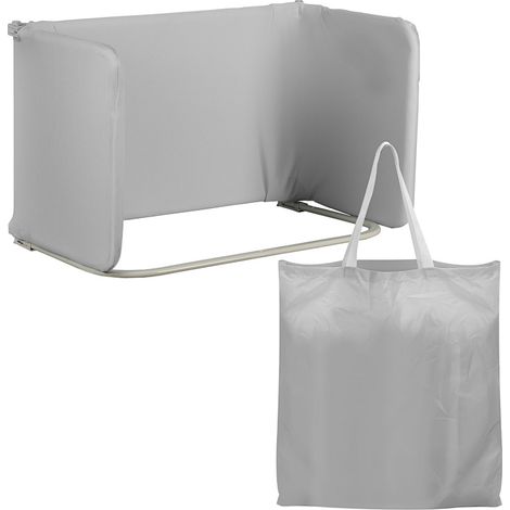 Randaco Barrera de cama plegable infantil 120 cm, gris, altura regulable 0-30 cm 2pcs (1/5)