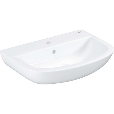 Grohe Bau Ceramic - Lavabo 553 × 39 cm, foro singolo per miscelatore, bianco alpi 39440000 (1/5)