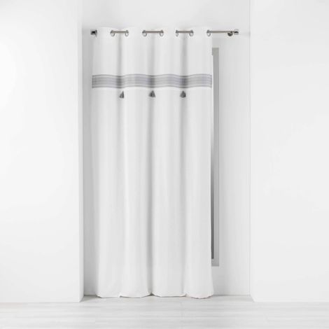 Fenstervorhang mit Ösen AMAYA, aus Baumwolle, 140 x 240 cm, mit orientalischem Muster und Fransen