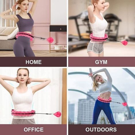 Hula hoop intelligent pour perte de poids, cerceau de fitness réglable avec 24 pneus articulés, ne tombe pas (1/3)