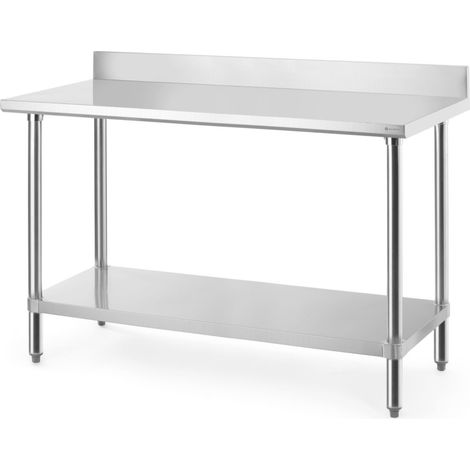 Tavolo a muro Budget Line con ripiano e bordo imbullonato 140x60x95 cm