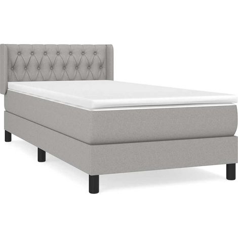 Maison Exclusive - Boxspringbett mit Matratze Hellgrau 100x200 cm (1/5)