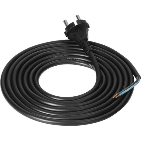 Stromkabel H05RR-F 2×1, 5 mm 3 m - Schwarz - Gummischutz - Hohe Flexibilität - IP20 Schutz (1/2)