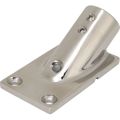 Embout de tube rectangulaire en inox 316 pour rambarde marine, base de montage pour yacht, 25mm/1.0in, quincaillerie bateau robuste. (1/5)