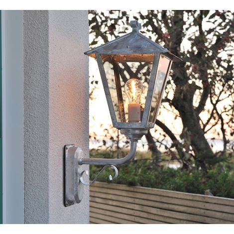 Stehende Wandleuchte BENU, E27, galvanisierter Stahl, Höhe 61 cm (1/4)