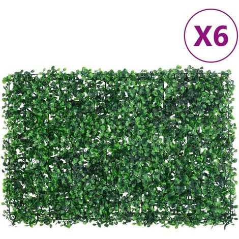 Haie artificielle d'arbustes, 6 pièces, verte, 40 x 60 cm (1/5)
