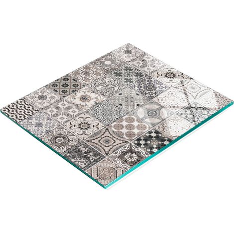 Tagliere e vassoio decorativo in vetro e piastrelle in ceramica 60x52 cm (1/5)