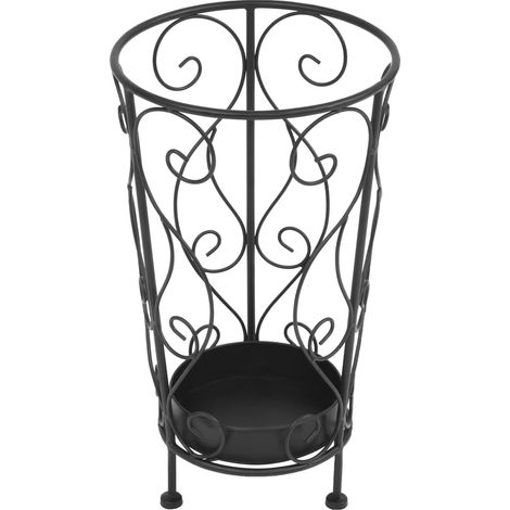 INLIFE Porte-parapluie Style vintage Métal 26 x 46 cm Noir (1/5)