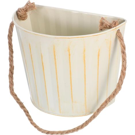 Jardinière suspendue d'extérieur Balacoo en métal avec corde beige, idéale (1/5)