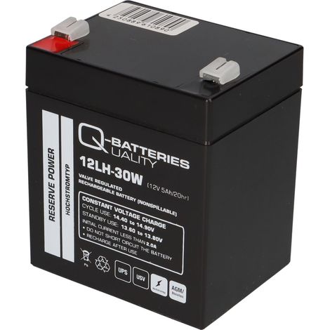 Q-Batteries 12LH-30W 12 V 5 Ah / 30 W AGM Hochstrom-USV-Akku (1/5)