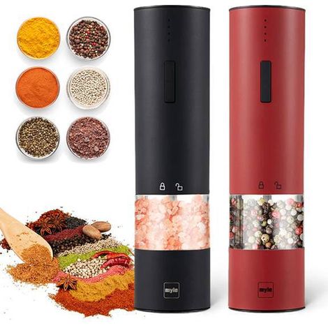 Moulin à poivre noir Myle 1 rouge en acier inoxydable et ABS, électrique, pour usage domestique (1/5)