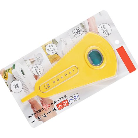 Ouvre-bocal multifonction jaune, décapsuleur manuel facile en V pour bocaux et bouteilles, outil de cuisine domestique (1/5)