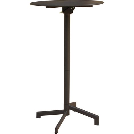 Tavolo Alto Vega Ø60x102 h cm in Acciaio Taupe (1/5)