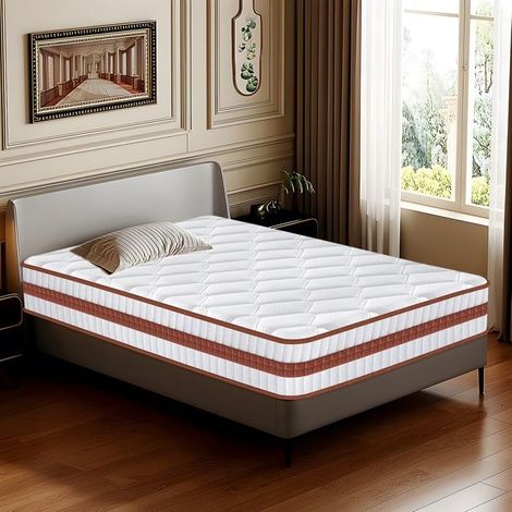 Matelas 90x190 cm Premium, Ep 25 cm, Hybride -Ressorts Ensachés + Mousse mémoire de Forme, Matelas pour adultes et enfants