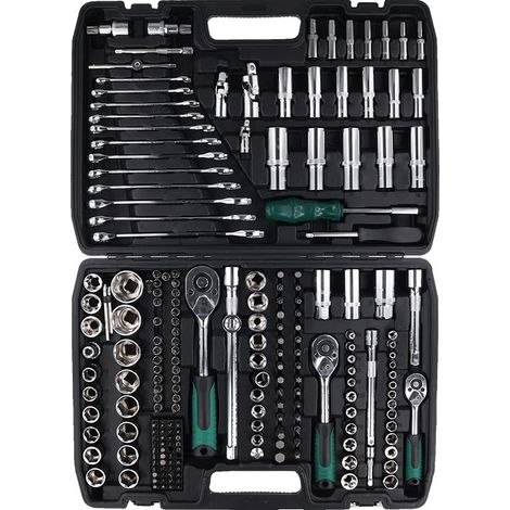 Ensemble d'outils mécaniques, 216 pièces, construction en acier CR-V, 216 pcs (1/2)
