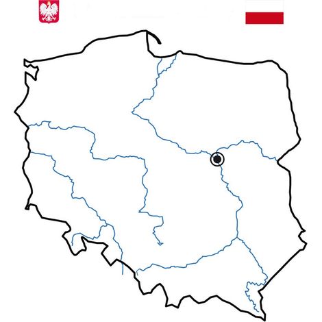 Sovrapposizione di lavagna magnetica, mappa, contorno polacco (1/2)
