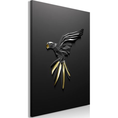 Tableau Perroquet Noir (1 Partie) Vertical - (1/4)