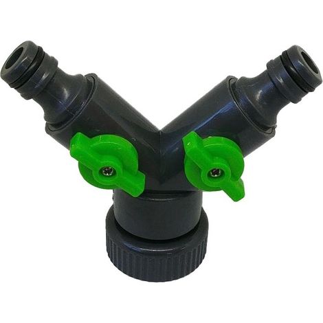 Bifurcador grifo con dos derivaciones para manguera