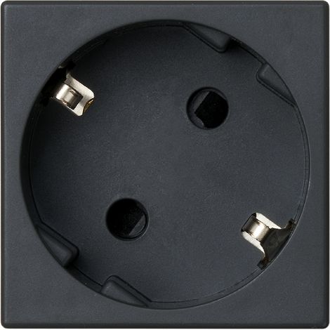 Presa Schuko Simon K45 con Dispositivo di Sicurezza e Fissaggio a Vite Nero (1/3)