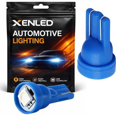 2 x Ampoules 1 LED SMD BLEU - T10 W5W - Puissante - 12V (1/5)
