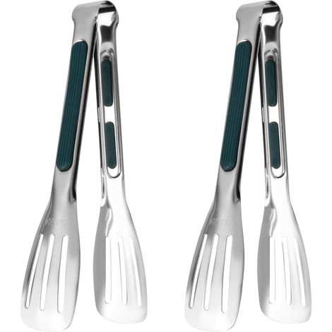 BRAVIX Pince à Buffet pour La Cuisine 2 Pièces Pince de Cusine a Service Pince de Cuisine en Acier Inoxydable avec Poignée Antidérapante Pince à Salade Inox pour Cuisine Cuisson Friture Buffet Bbq Gri (1/5)
