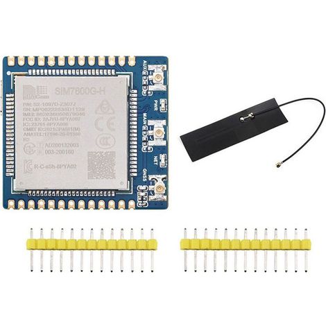 Waveshare Module de Communication SIM7600G-H 4G avec Antenne FPC Communication Globale Multibande 4G/3G/2G avec Positionnement GNSS (1/2)