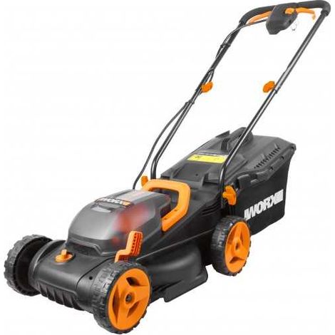 WORX WG779E Tosaerba a Batteria 40V Rasaerba Elettrico da Giardino, Diametro Taglio 34 cm, 2 Batteria da 2,5Ah (1/10)