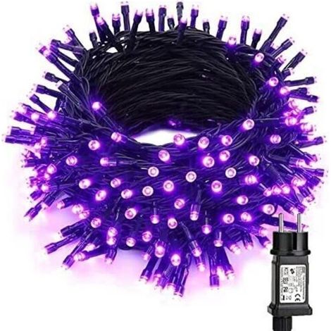 Halloween Decoration Guirlandes Lumineuses Violet, 20M 200 LED Noël Guirlande Lumineuse Exterieur 8 Modes Imperméable Led Lumière pour Thanksgiving Horreur Chambre Arbre Mariage Fête Jardin [Classe én (1/4)