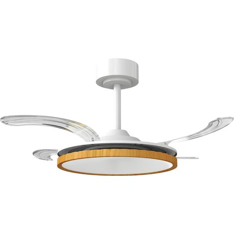 HOMCOM ventilador de techo con luz LED, 80 W, motor DC reversible, mando a distancia, 6 velocidades, 3 colores, temporizador, Ø 95 cm, natural