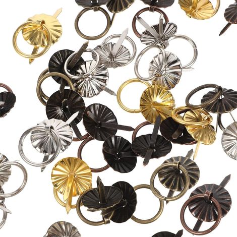 Mini poignées de porte vintage en métal fer lot de 40 pour meubles de maison et armoires avec anneau de traction facile à utiliser (1/5)