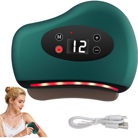 Grattoir à pieds – Appareil de massage électrique pour les pieds et le corps-12 modes de vibration – Sans fil et rechargeable–Vert (1/5)