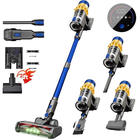 Aspirateur sans fil, puissance du moteur de 650W, puissance d'aspiration de 55KPa, capacité de poussière de 1,2L (1/2)