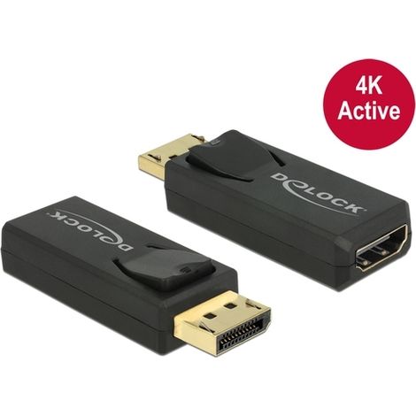DeLOCK adaptateur actif DisplayPort vers HDMI premium - DP 1.2 / HDMI 1.4 (4K 30Hz) / noir