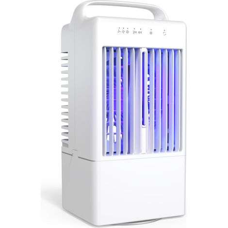 Ventilateur‑refroidisseur d’air portable par évaporation, 3 vitesses, oscillation 90°, réservoir 900 ML, minuterie 2H/4H, veilleuse, alimentation USB pour bureau et chambre, mini climatiseur portable (1/5)