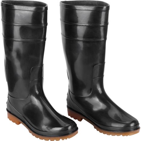 1 Paar wasserdichte und rutschfeste Regenstiefel für Gartenarbeit, Landwirtschaft und Viehzucht, Schwarz, Größe 39 (1/5)