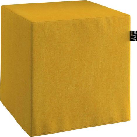 Pouf cube Lillipop - Jaune Moutarde (1/2)