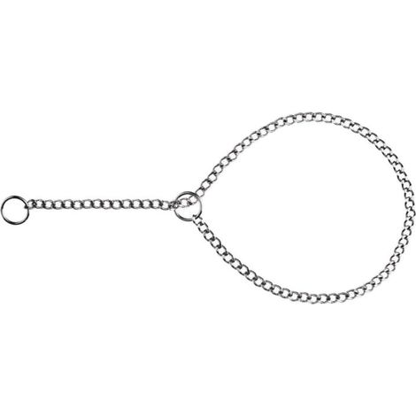Collare strangolo in acciaio inox con maglia ritorta per cani: 2 mm x 50 cm collare