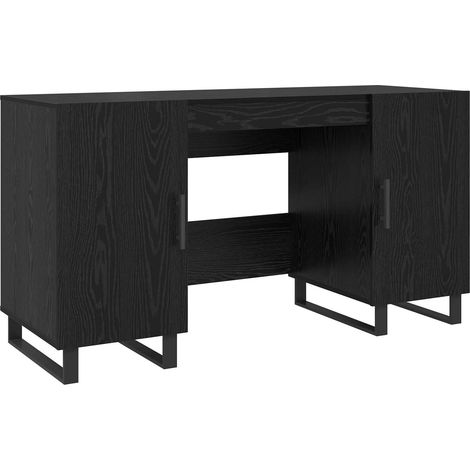 Maison Exclusive - Schreibtisch mit Regal Schwarz Eichen-Optik 14
