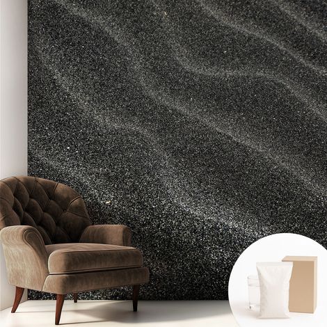 Papier peint intissé mural avec imprimé motifs décoratifs - style contemporain - Colle incluse gratuite Vagues de sable 250x250 cm (1/5)