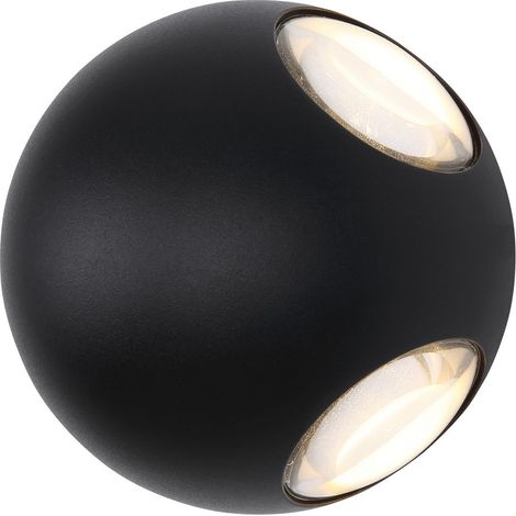 Globo Slice Applique d'extérieur moderne noir mat IP54 abat-jour en verre transparent LED 3000 K (1/5)