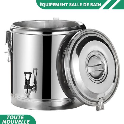 WAOBDLA 40L/10.56Gal en acier inoxydable seau d'isolation seau d'isolation conteneur de soupe commerciale portable avec robinet (1/5)
