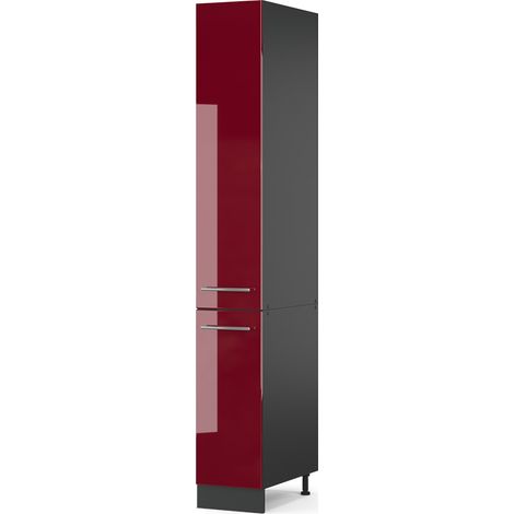 Meuble haute de cuisine Fame-Line, Rouge bordeaux Haute brillance, 30 cm, Vicco