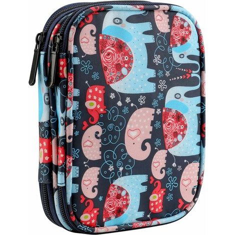 Etui De Rangement Pour Crochets - 18 X 14 X 4 Cm - Double Couche Avec Poches Elastiques - Pour Aiguilles Circulaires Interchangeables Et Crochets Ergonomiques - 1 Piece (1/5)