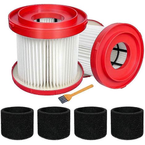 Lot de 2 filtres HEPA 49-90-1900 pour aspirateur sans fil Milwaukee M18 0780-20 0880-20, avec quatre manchons en mousse. (1/5)