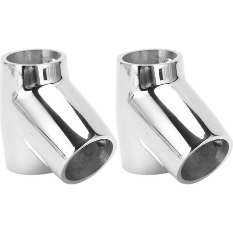 Raccord en T Inox Marine 60° pour Tube 22mm, 2 Pièces Railing Universel Connecteur 3 Voies pour Bateau Garde-corps (1/5)