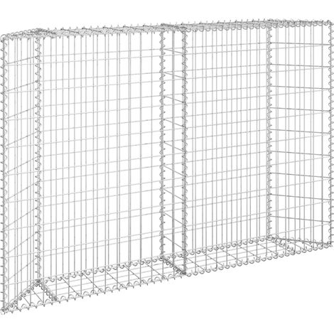 INLIFE Lit surélevé à gabion en trapèze Acier galvanisé 150x20x100 cm (1/5)