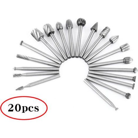 Rotary Tool - 20pcs High Speed ​​Steel Countersunk Head Woodworking Cutters Woodworking Router Bit with 2.35mm Shank/Accessory Rotary Tool for Woodworking, Carving (1/4)