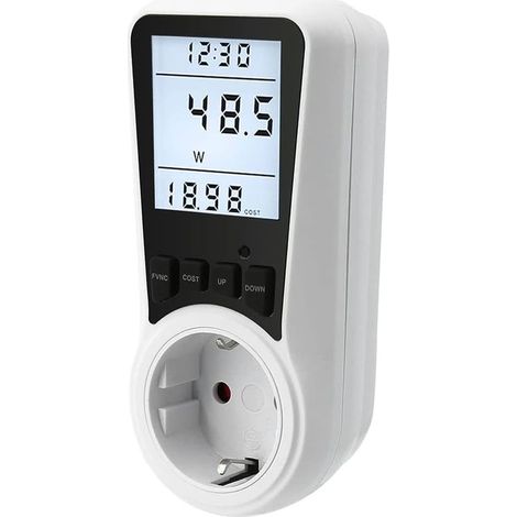 Stromzähler für Steckdose, Stromzähler, Energiekostenzähler, Stromkostenzähler, Stromzähler Steckdose, Stromverbrauchszähler mit LCD-Bildschirm, 3680 W MAX/16 A (1/5)
